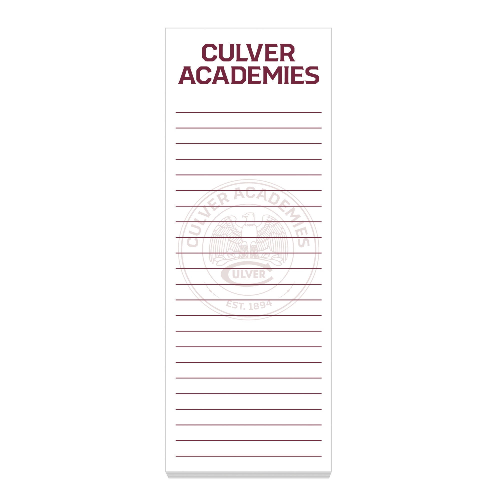 Souvenir Sticky Note Pad 3x8 - Culver Academies