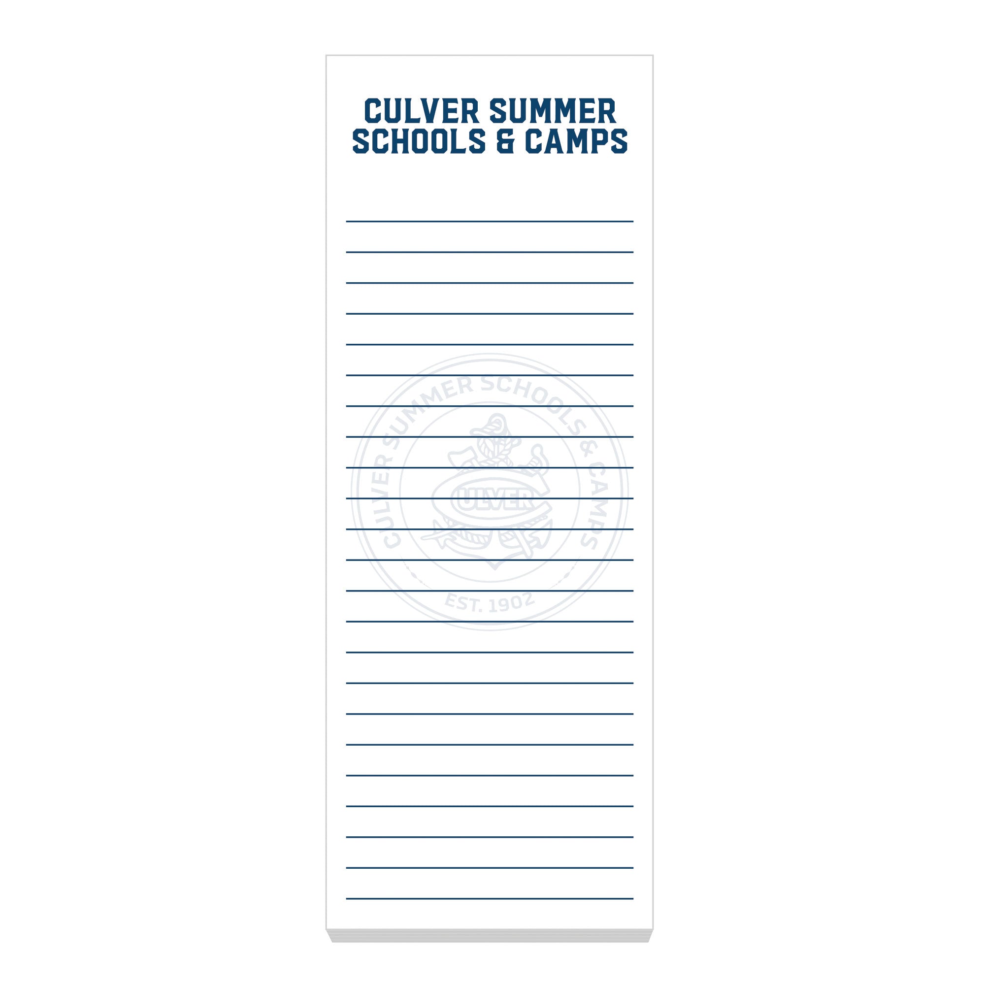 Souvenir Sticky Note Pad 3x8 - Culver Summer Schools &amp; Camps