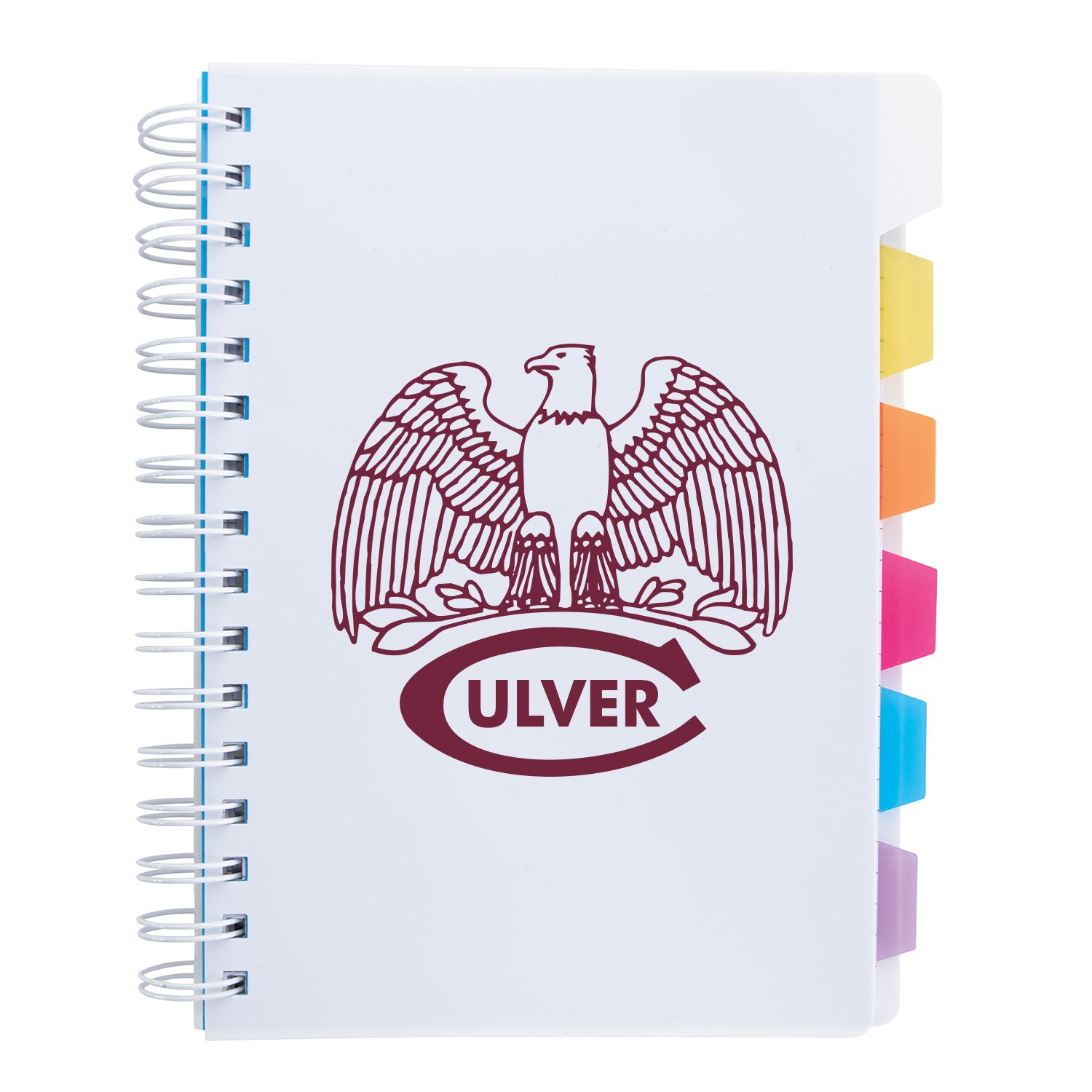 Spiral Notebook with Tabs White - Culver Eagles