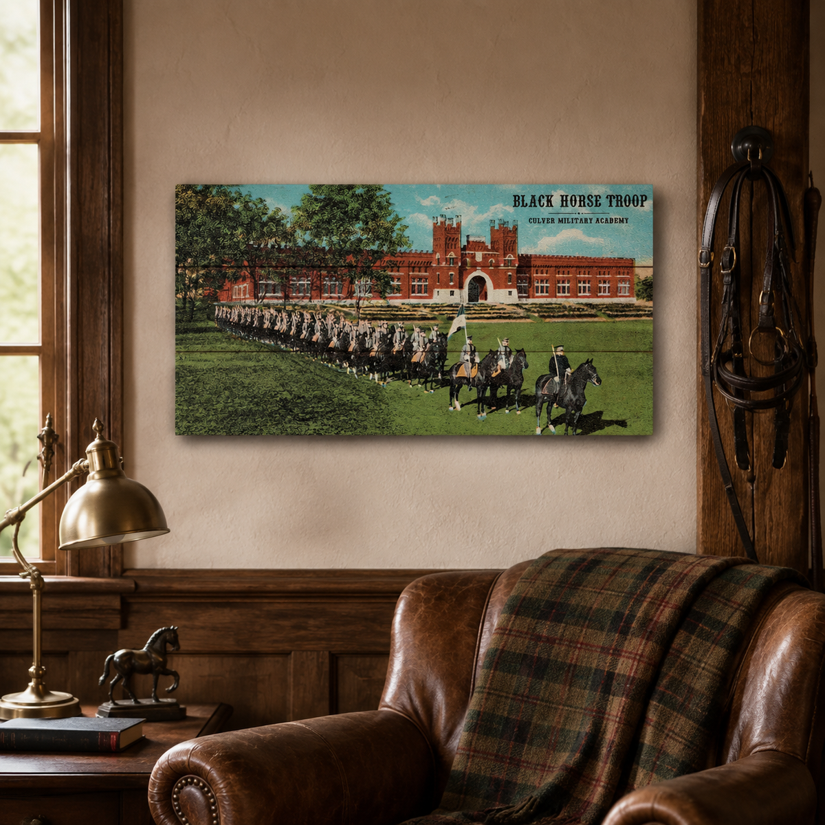 Black Horse Troop Plank Sign - 11" x 20"