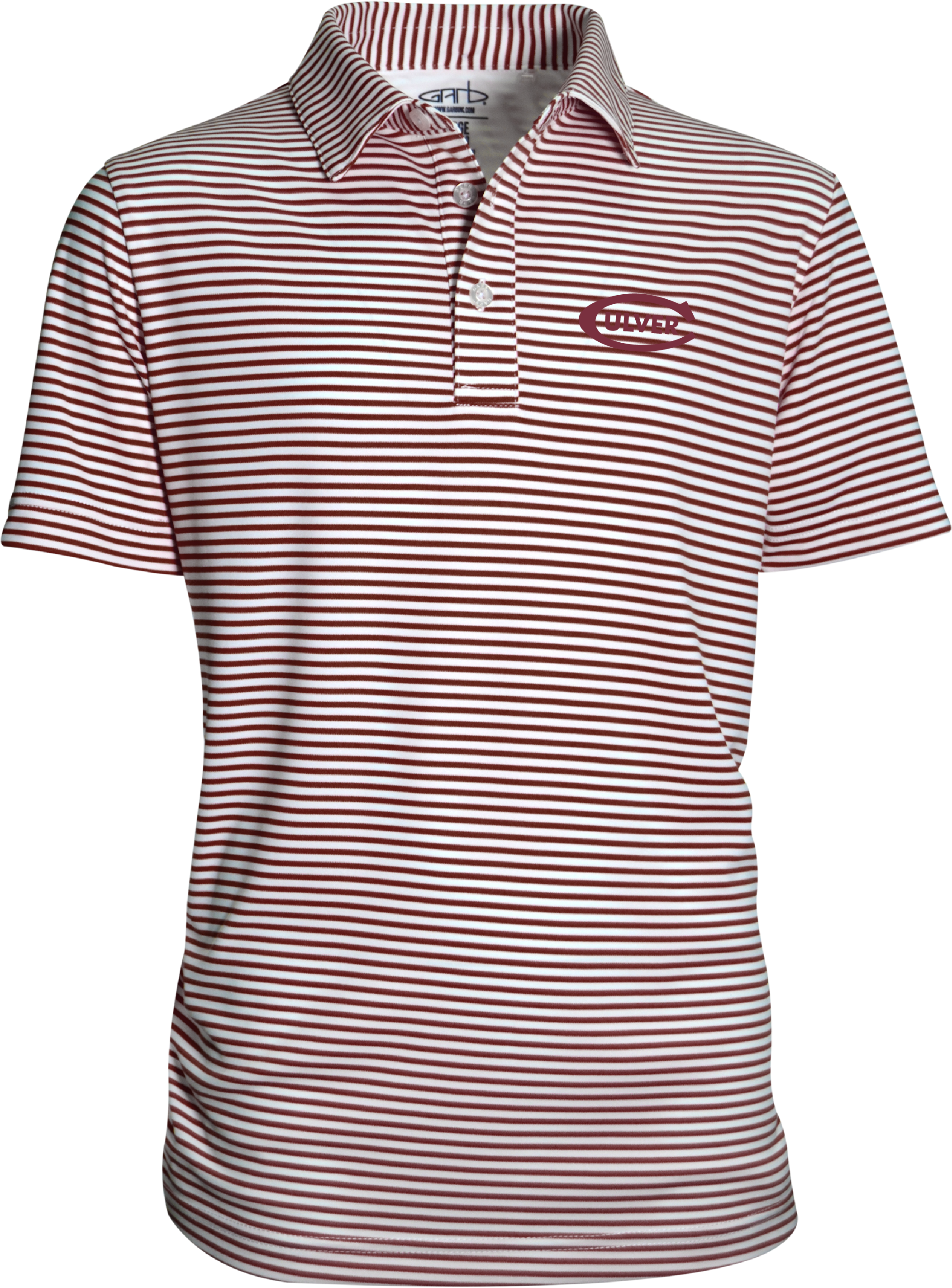 Culver Embroidered Carson Stripe Toddler Polo - Maroon &amp; White