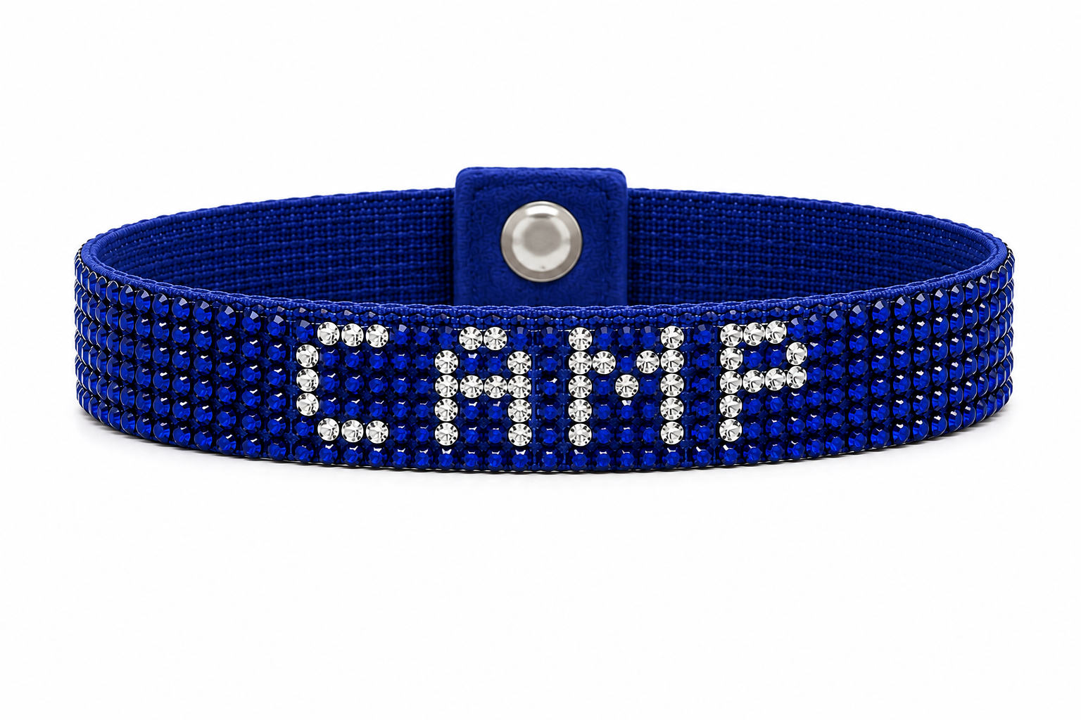 Camp Rhinestone Snap Bracelet - Blue