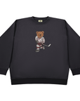 Hockey Bear Crew Dog Crewneck - Charcoal