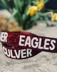 Fan Glam Beaded Strap – Maroon & White