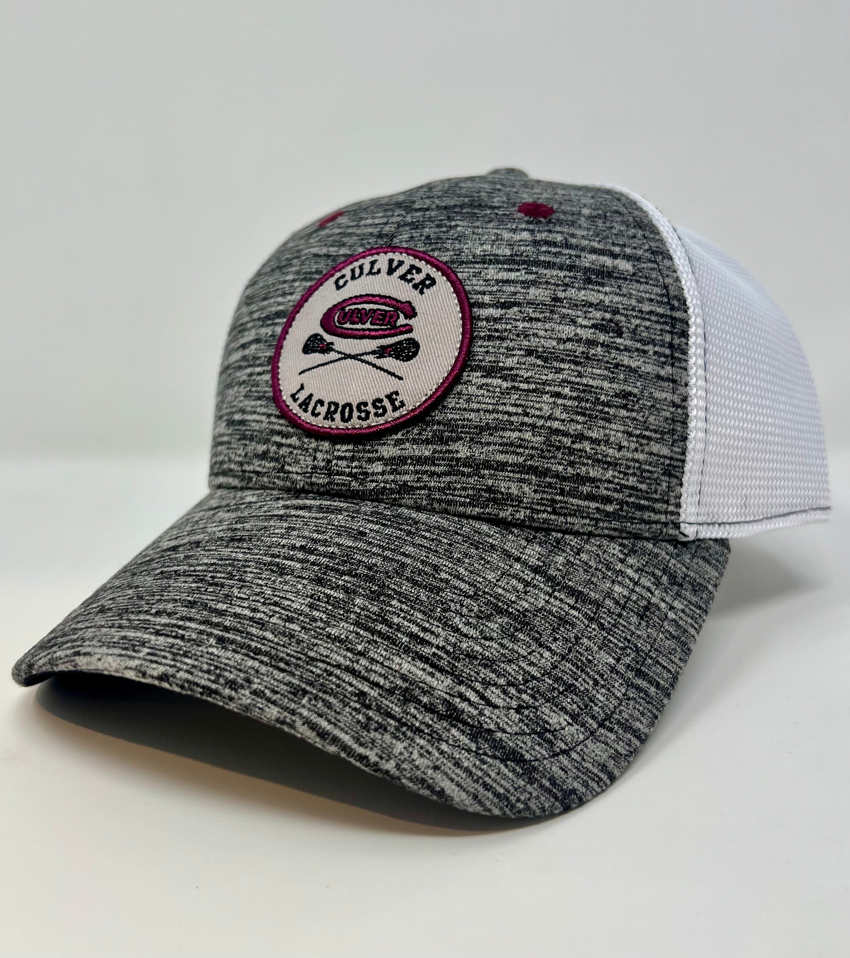 Lacrosse Athletic Diamond Mesh Snapback Hat - Grey &amp; White