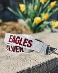 Fan Glam Beaded Strap – White & Maroon