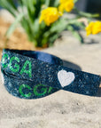 Fan Glam Beaded Strap – Navy & Green