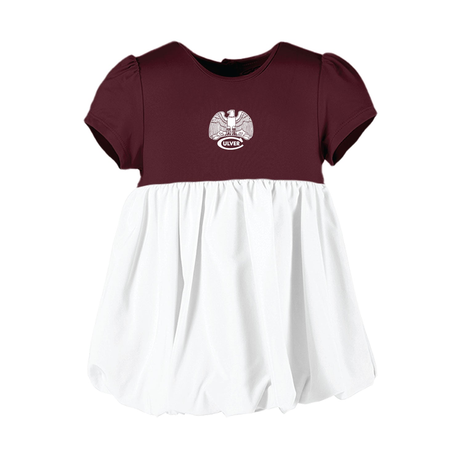 Infant Calla 1/4 Zip Cinch Waist Dress- Maroon/White