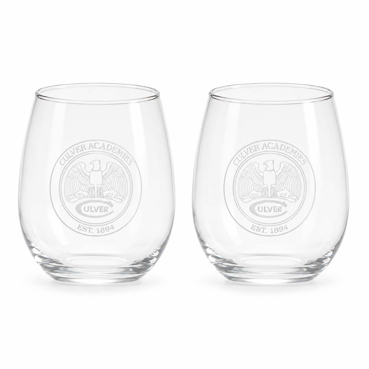 Culver Eagle Stemless Wine Glasses Set of 2 -20oz