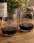 Culver Eagle Stemless Wine Glasses Set of 2 - 15oz