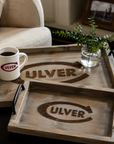 Wood Culver-C Serving Tray - Wood Set of 2