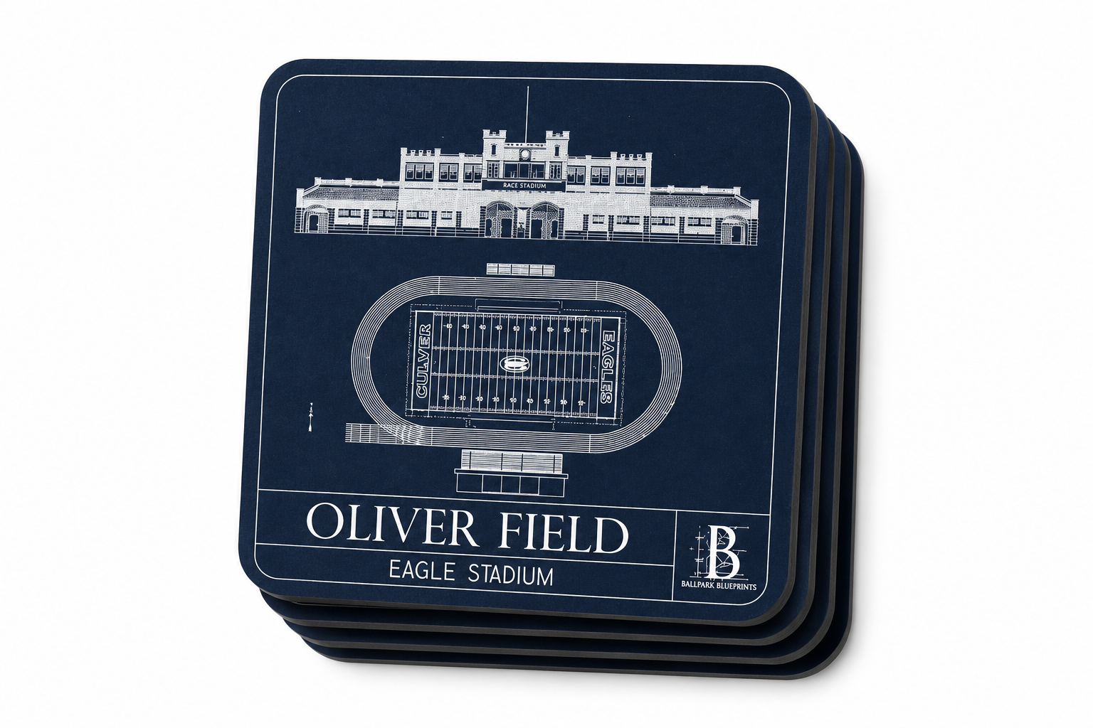 Culver Academies Football Stadium Coaster Set - 4 Pack