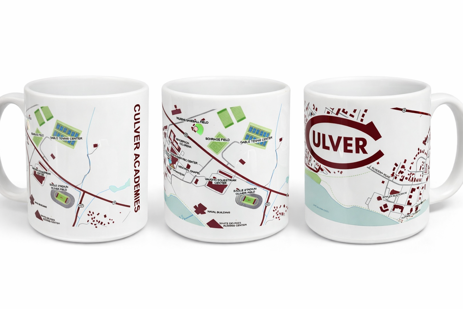 Campus Map Large Ceramic Mug - White - 20oz