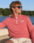 Peter Millar Men's Perth Performance Melange 1/4 Zip - Red Coral
