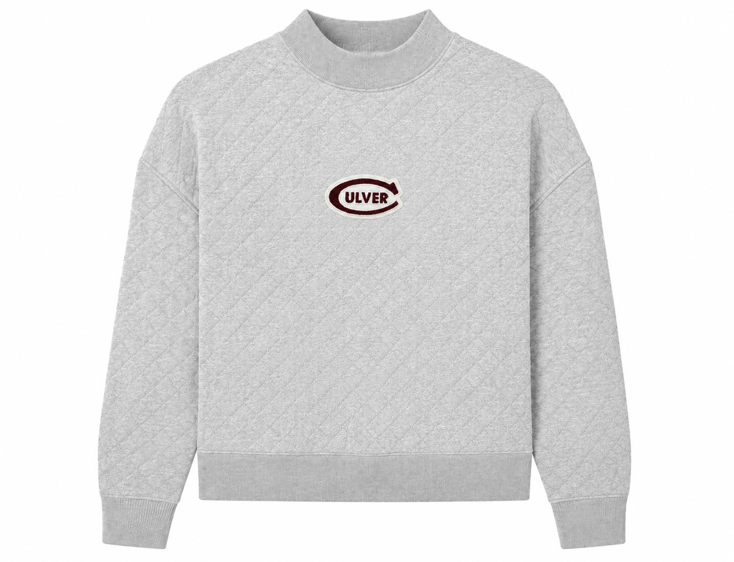 Culver Quilted Mock Neck- Heather Grey