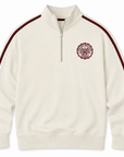 Varsity Quarter Zip Pullover - Cream/Maroon