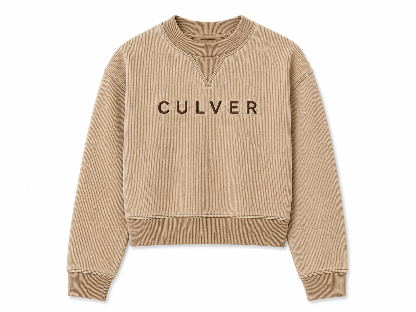 Corded Boxy Pullover - Latte