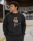 Hockey Bear Crew Dog Crewneck - Charcoal