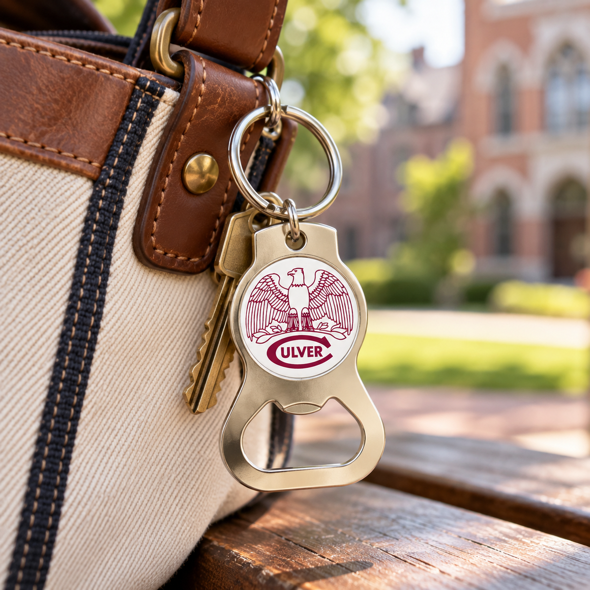 Bottle Opener Keytag - Silver &amp; White