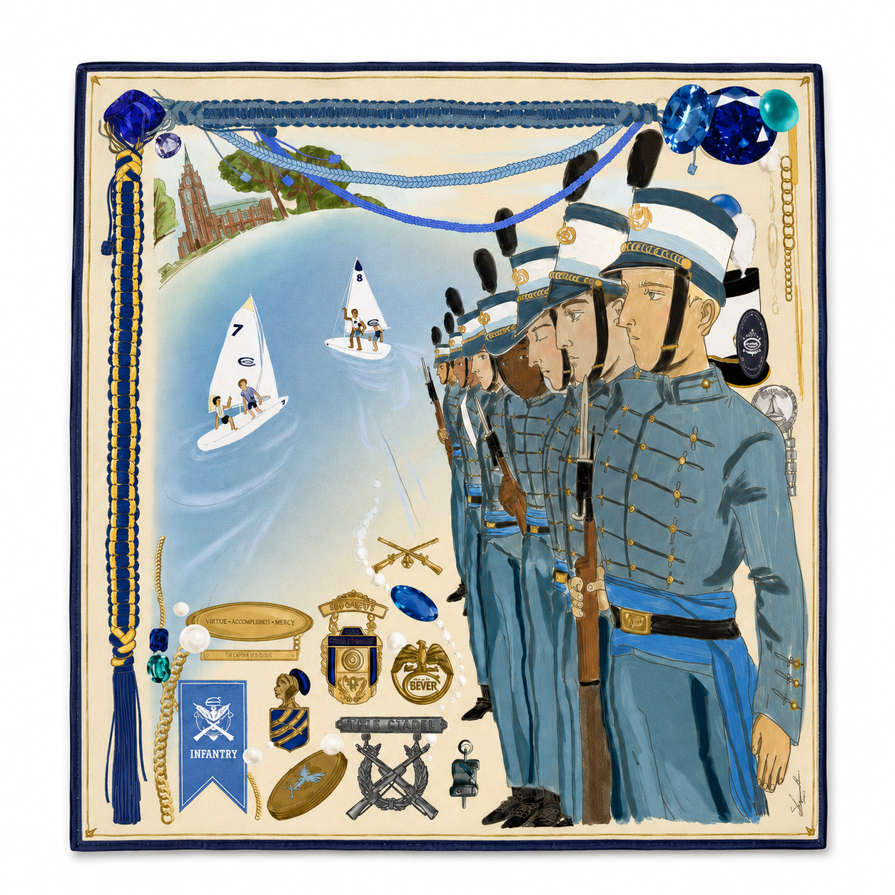 Culver Military Heritage Silk Pocket Square
