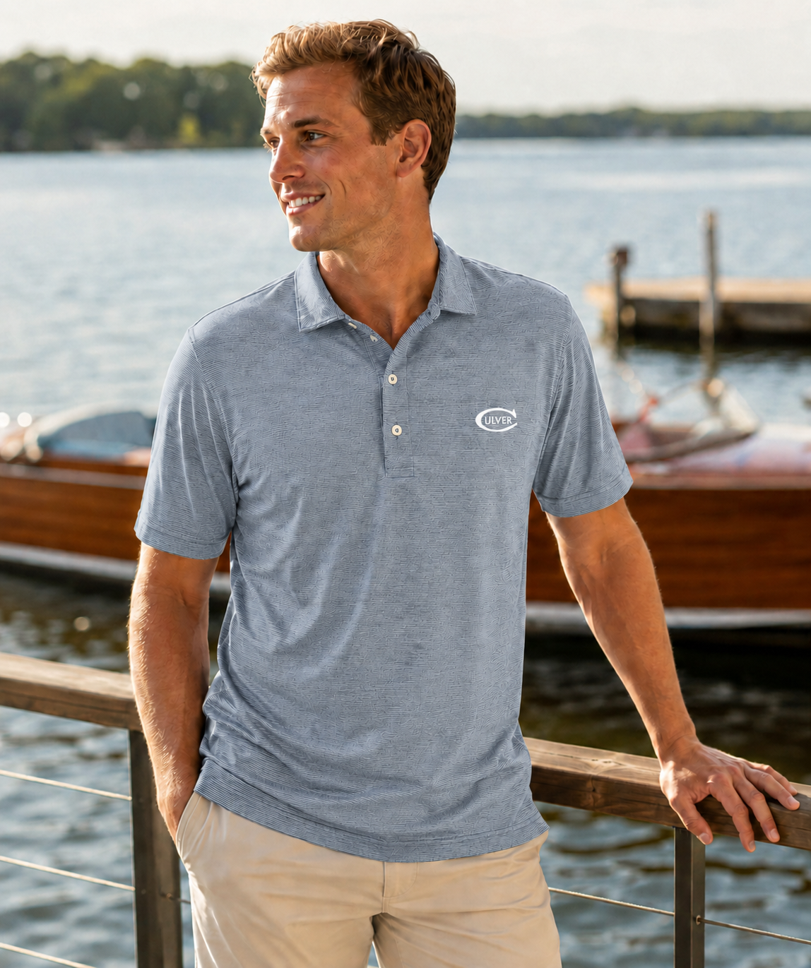 Pre-Order Johnnie O Lyndonn Stripe Performance Polo - Navy