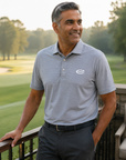 Pre-Order Johnnie O Lyndonn Stripe Performance Polo - Heather Twilight