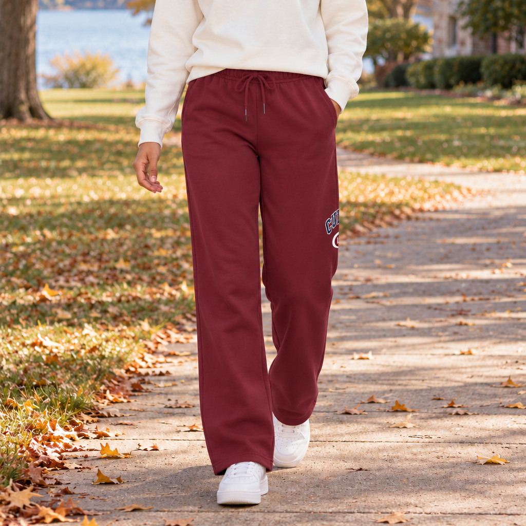 Classic Straight Leg Pants - Dark Maroon