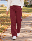 Classic Straight Leg Pants - Dark Maroon