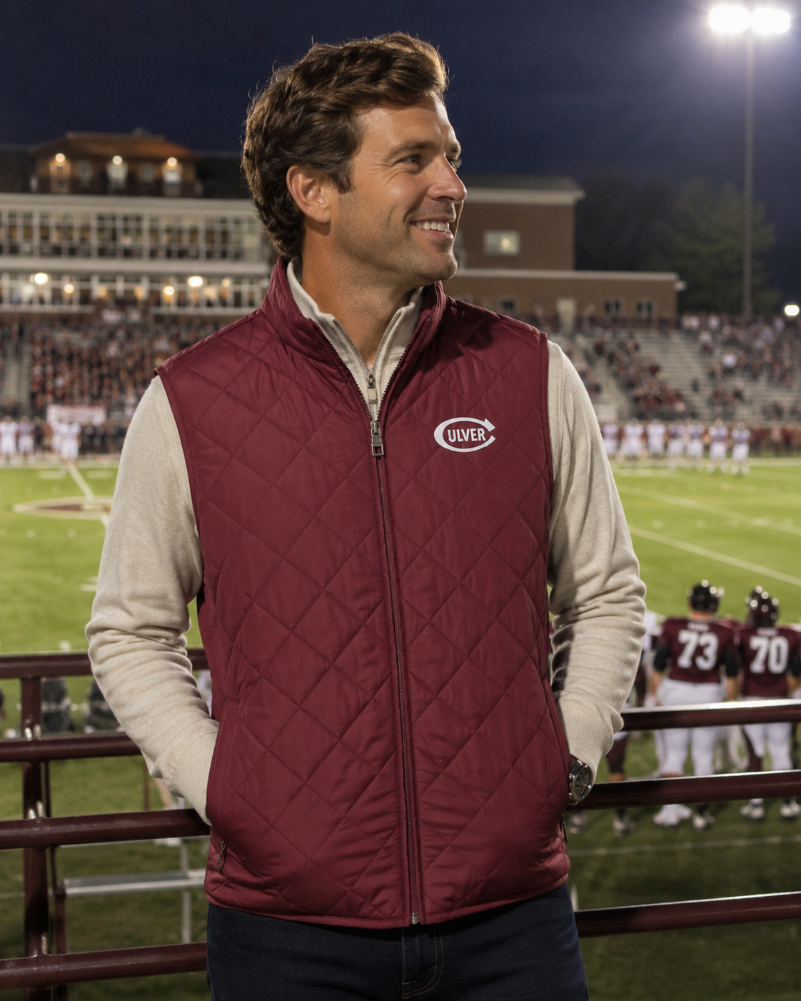Peter Millar Men's Essex Quilted Vest - Bordeaux