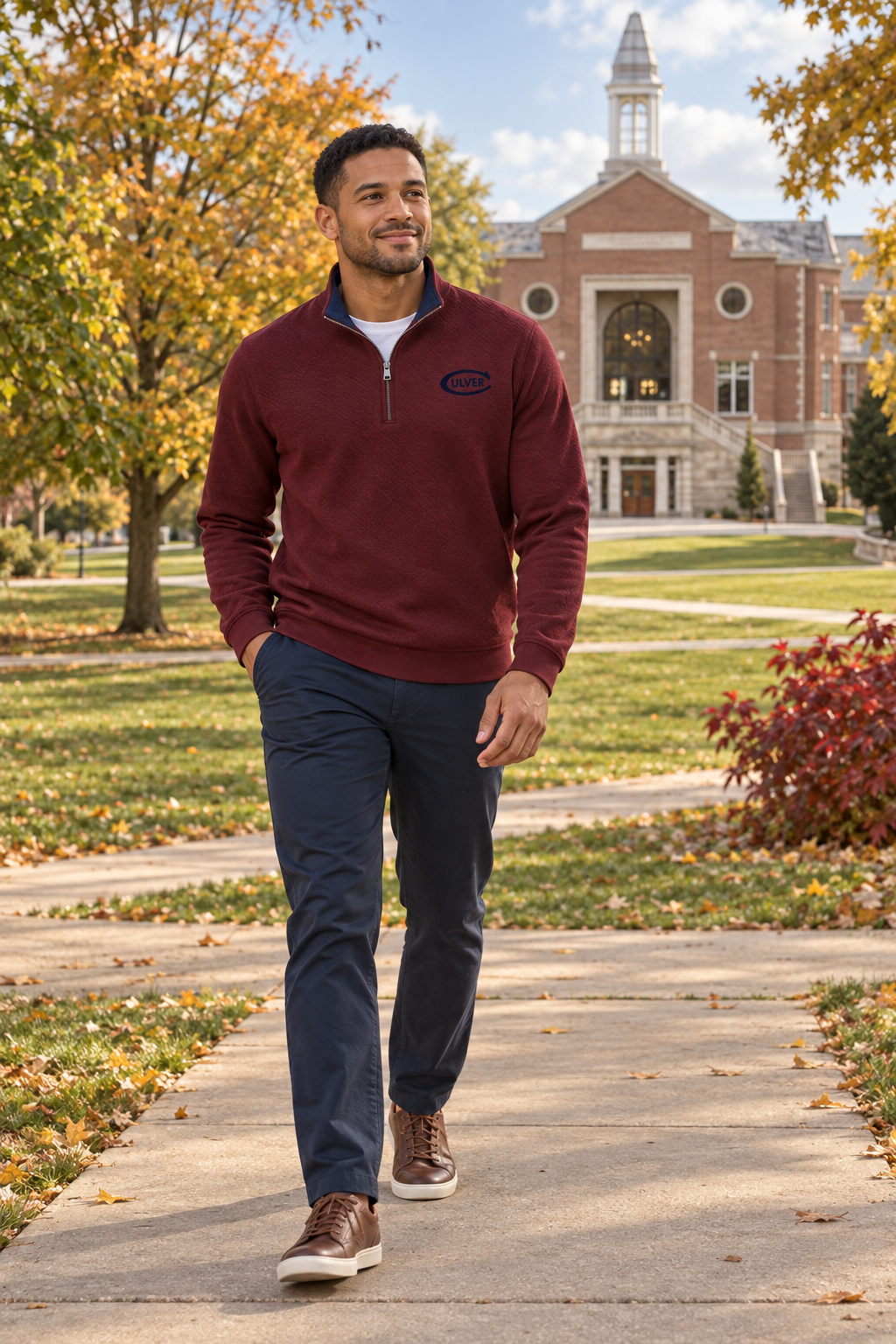 Peter Millar Ridgeline Knit 1/4 Zip - Bordeaux