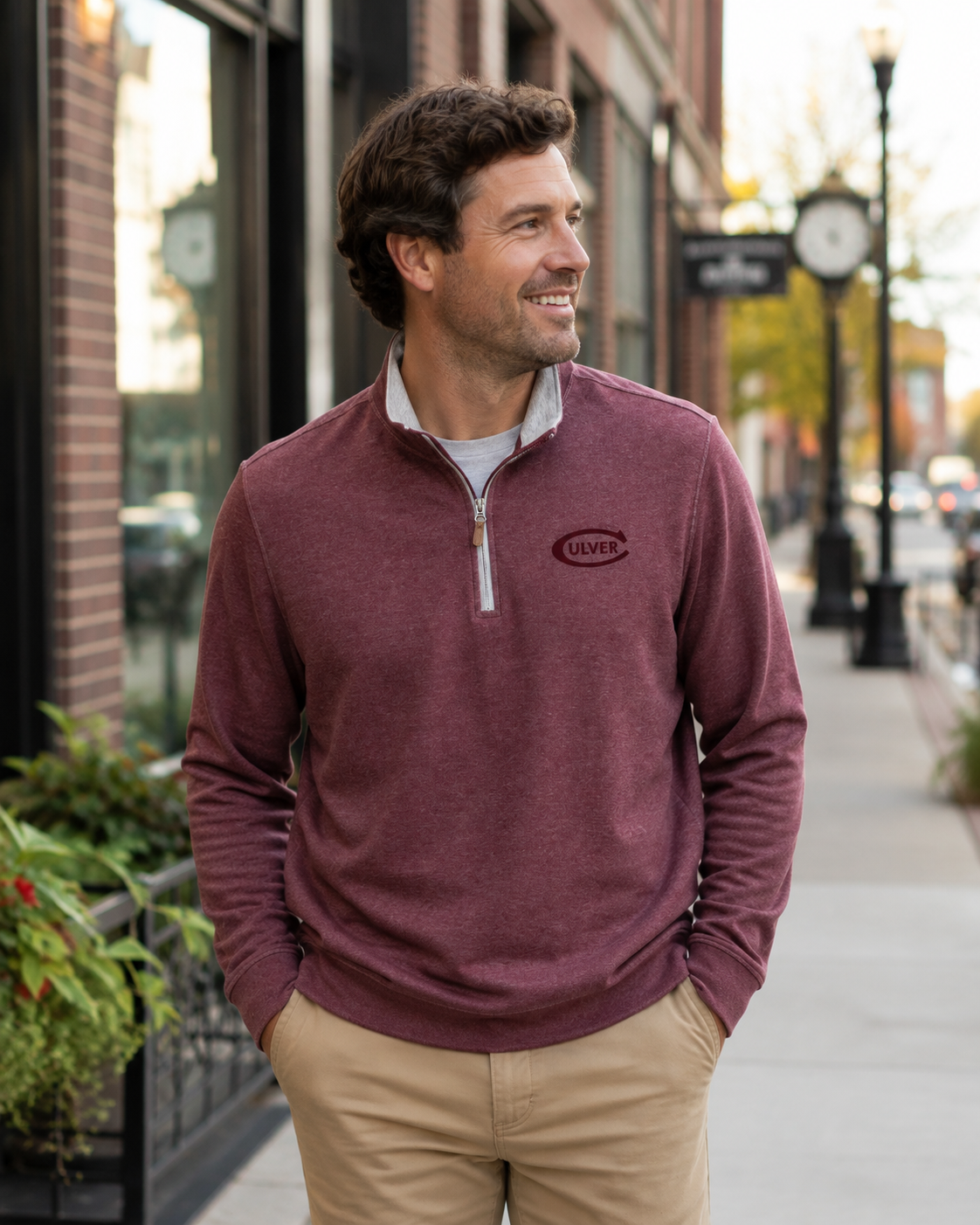 Johnnie O Men's Maroon Sully 1/4 Zip - Maroon