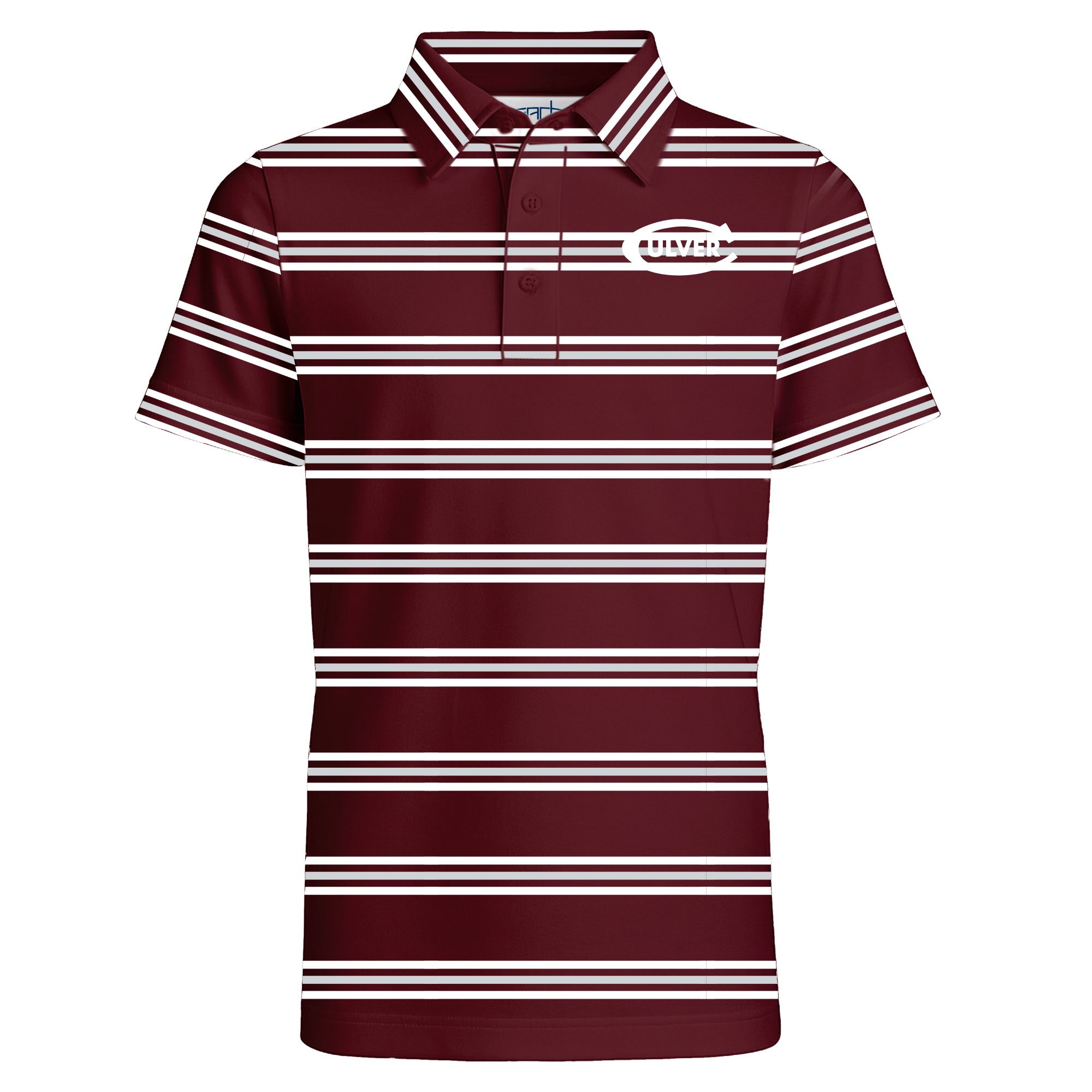 Toddler Kellan Sublimated Striped Athletic Polo- Maroon