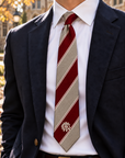 CMA Stripe Tie - Maroon/Silver