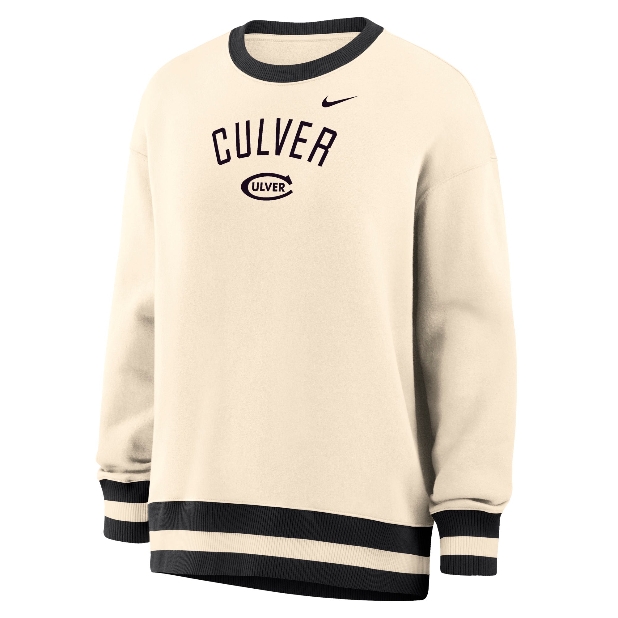Women’s Phoenix Oversized Crew- Natural/Black