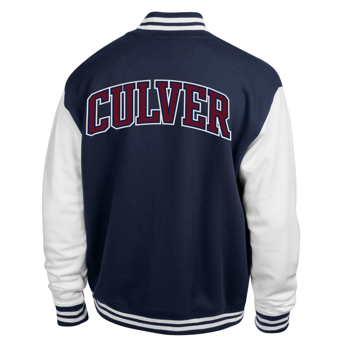 Champion Men's Fleece Varsity Jacket- Navy/Winter White