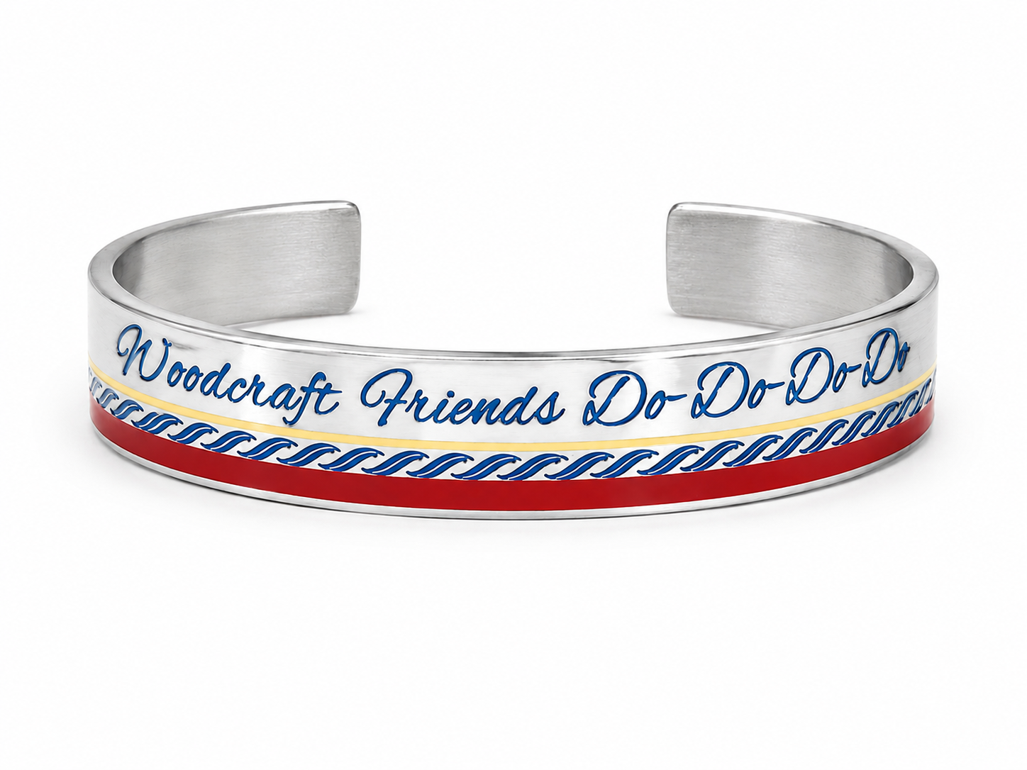 Woodcraft Friends .5 Art Deco Cuff Silver