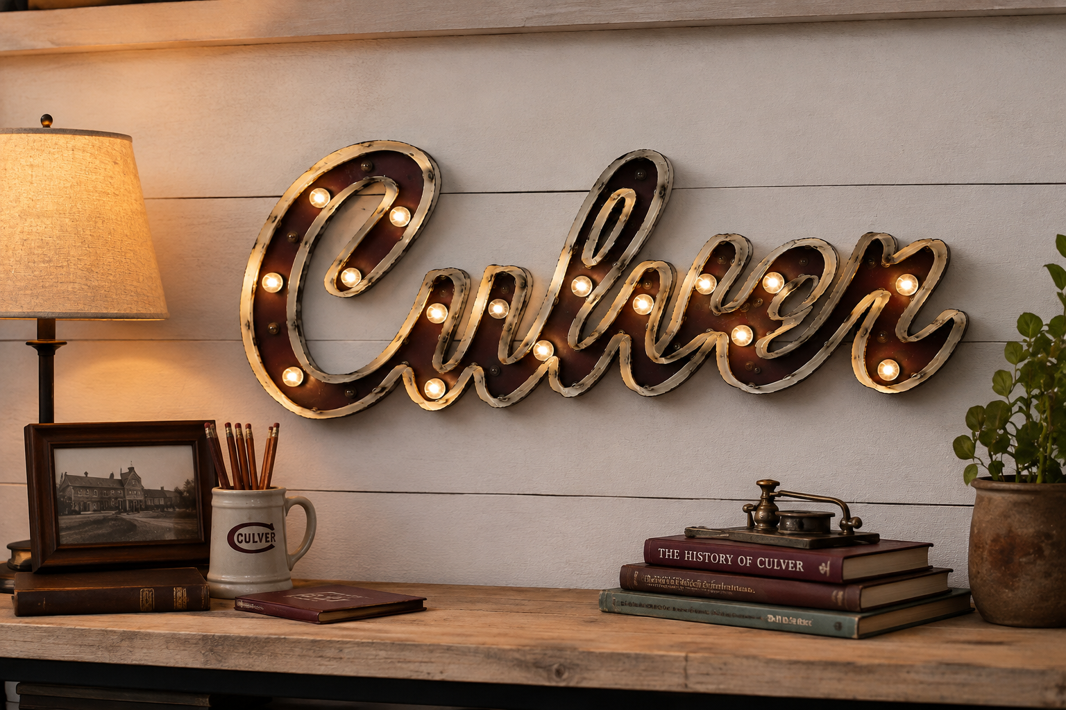 Culver Light Up Sign - Maroon