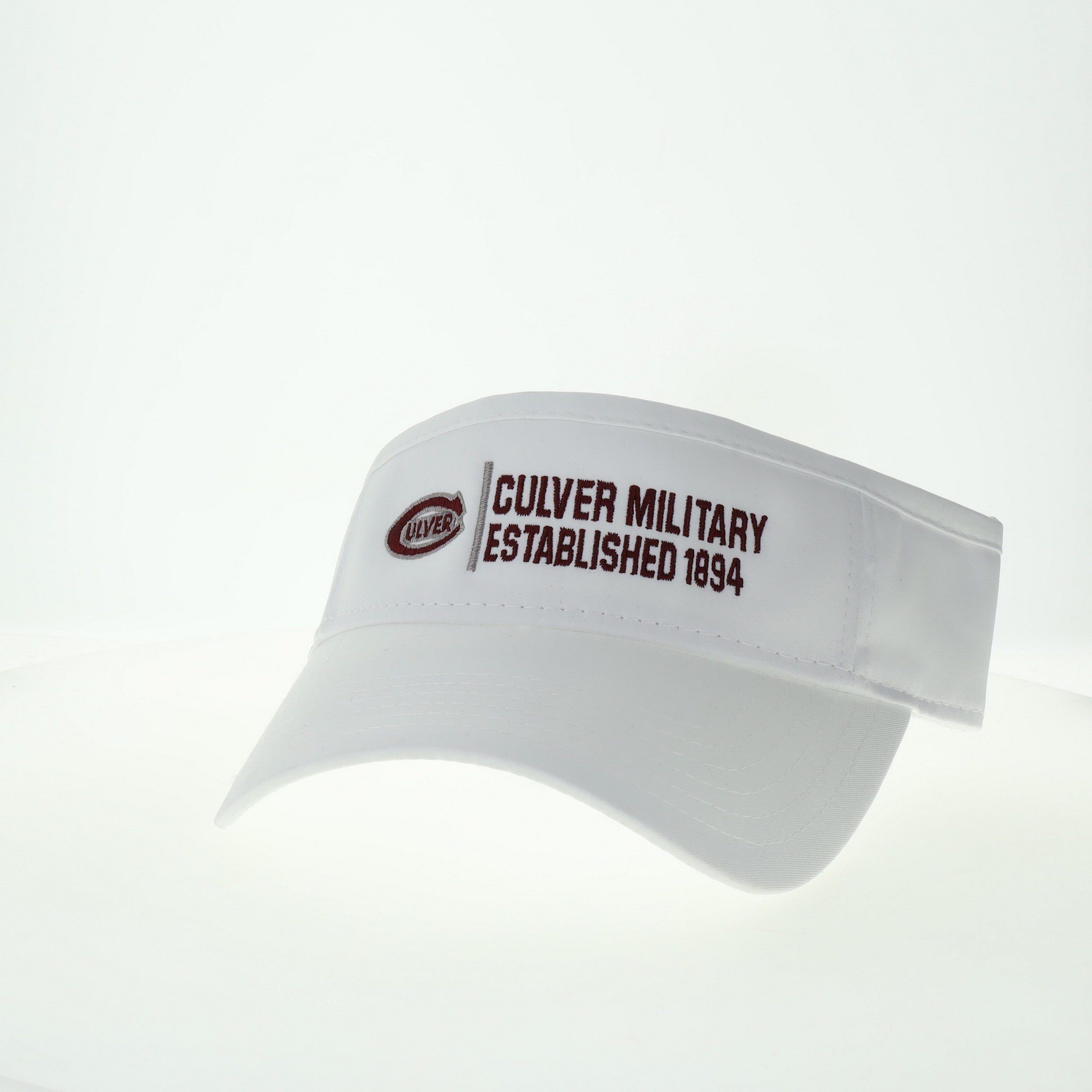 Cool Fit Visor - White Silver/Maroon Culver Military