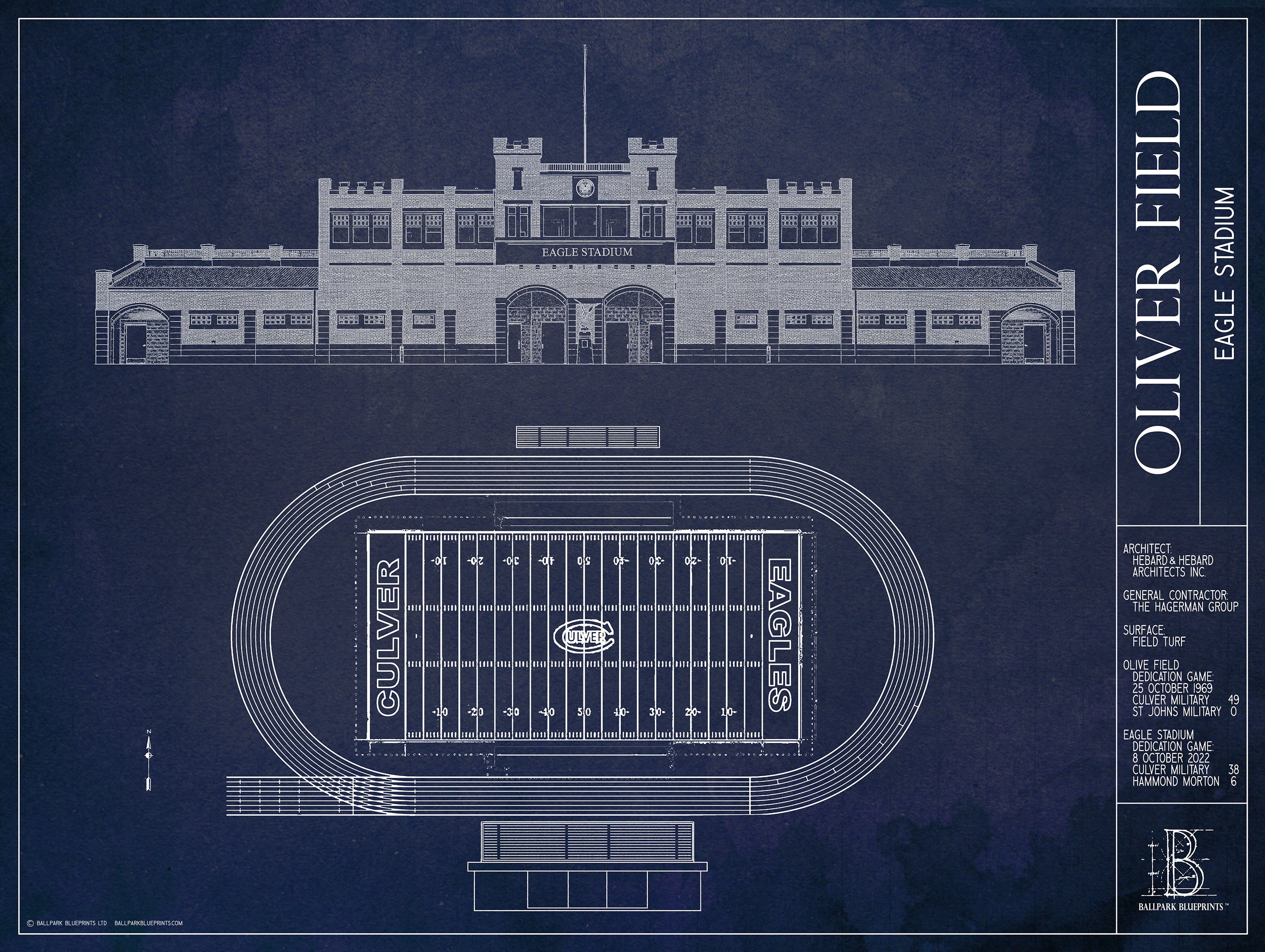 Culver Academies Football Eagle Stadium Design Canvas Print