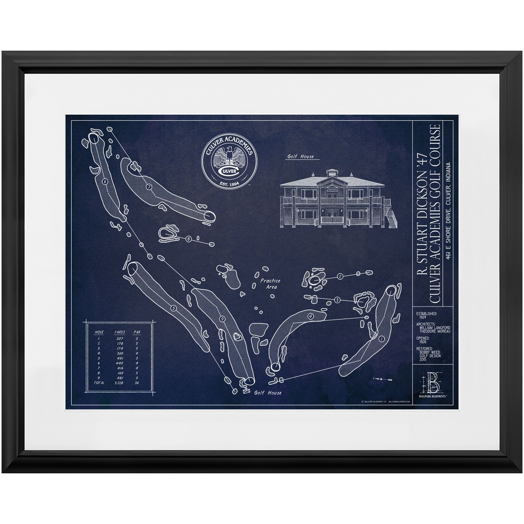 Culver Academies Golf Course Design Framed Print – Culver Eagle Outfitters