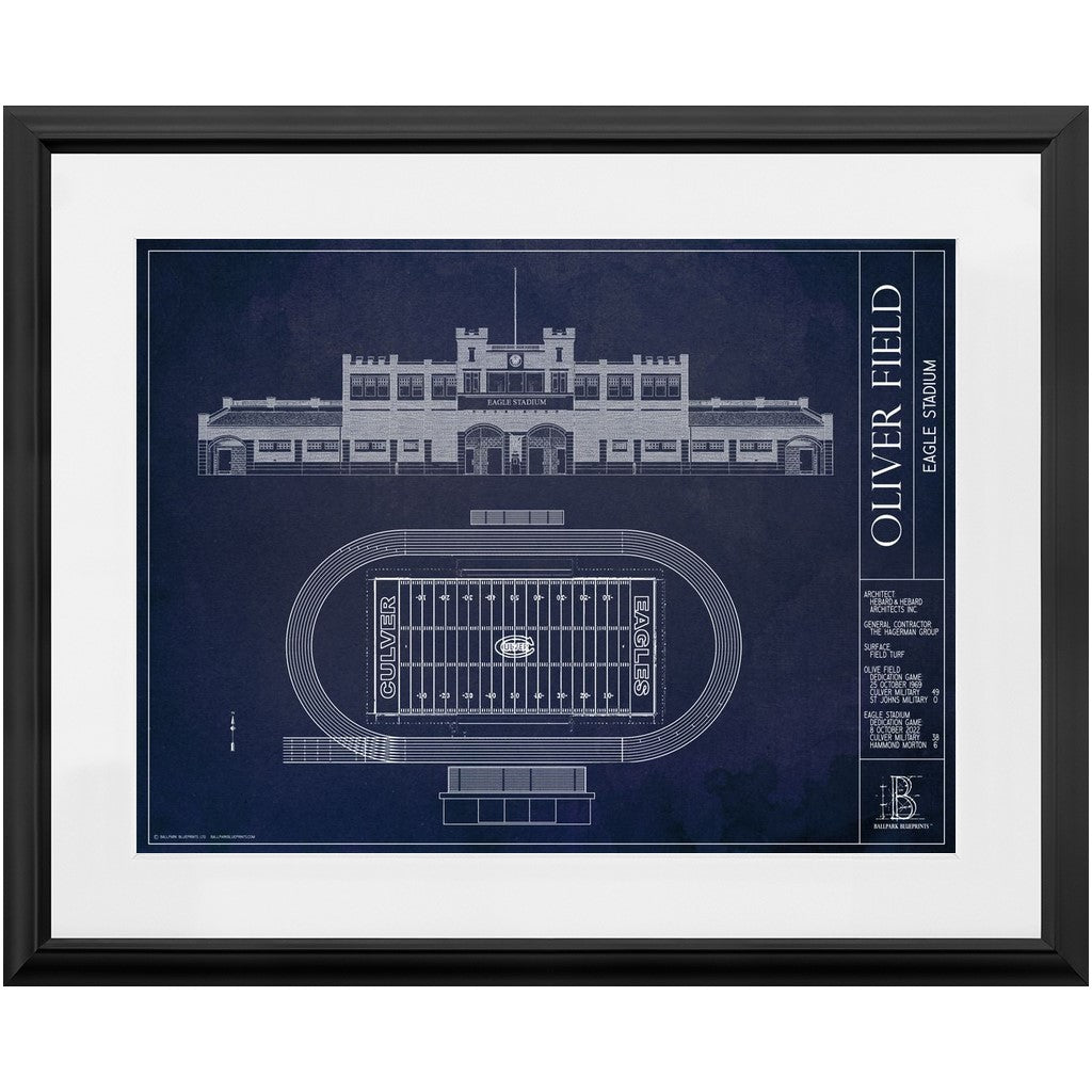 Culver Academies Football Eagle Stadium Design Framed Print